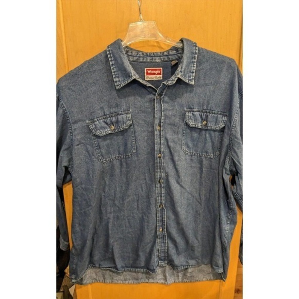 Wrangler Men's 100% Cotton Long Sleeve Heavy Button Down Shirt XXL Jean Shacket